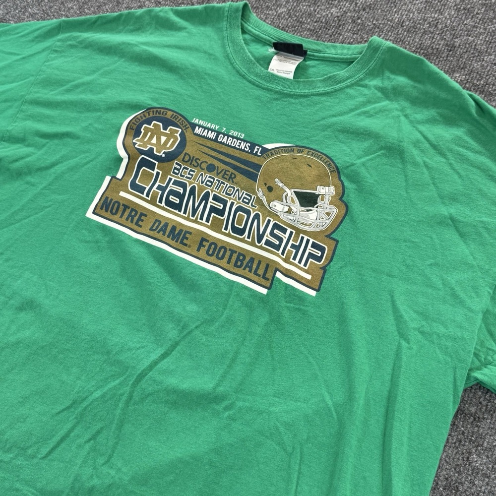 Blue 84 Notre Dame Football Shirt Green 2012 BCS National Champions Men 2XL